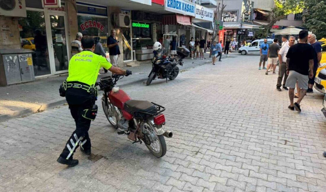 Balıkesir'in Erdek ilçesinde tescilsiz motosiklet kullanan ve sürücü belgesi olmayan