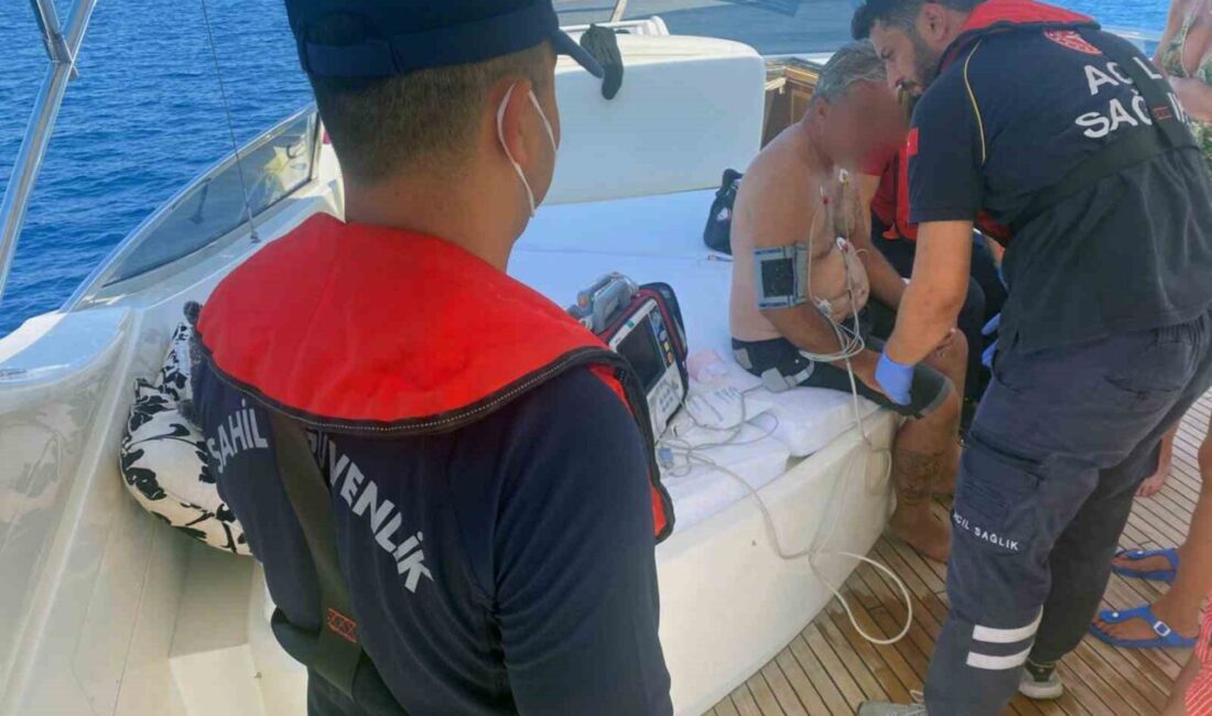 Muğla'nın Fethiye ilçesinde, özel teknelerde rahatsızlanan iki kişi için Sahil