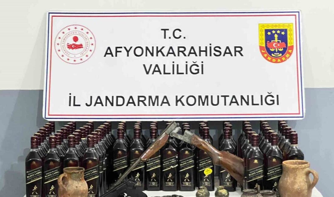 Afyonkarahisar'da hırsızlık zanlısı S.B.'nin evine yapılan baskında, tarihi eserler ile