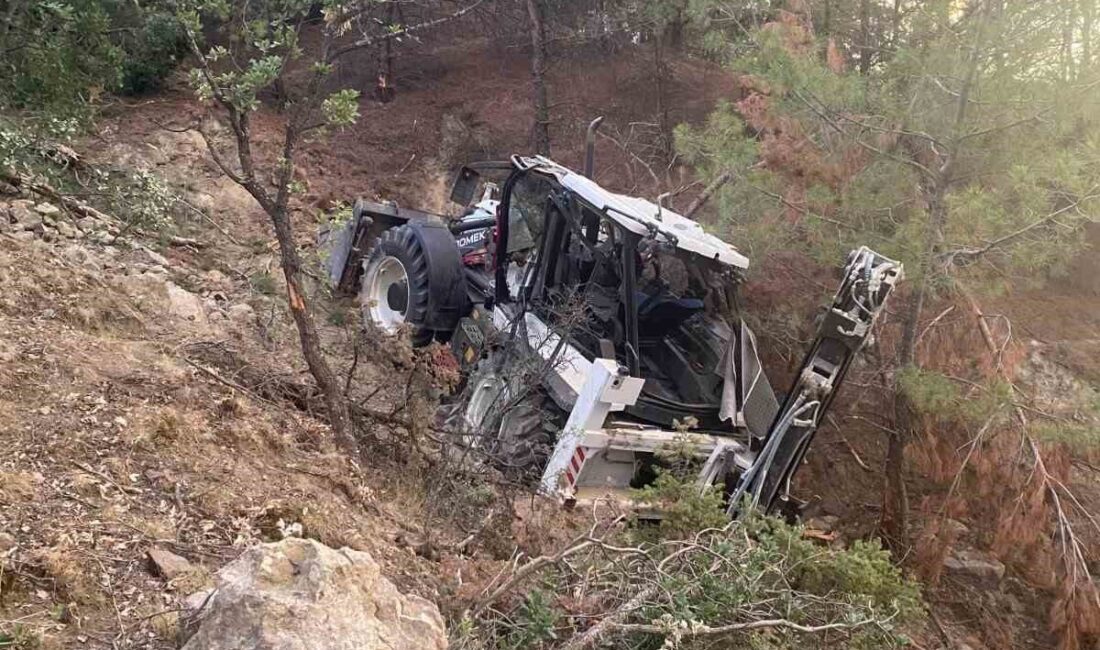 Çorum'un Osmancık ilçesinde sürücüsüz hareket eden bir iş makinesi, Ağıroğlan