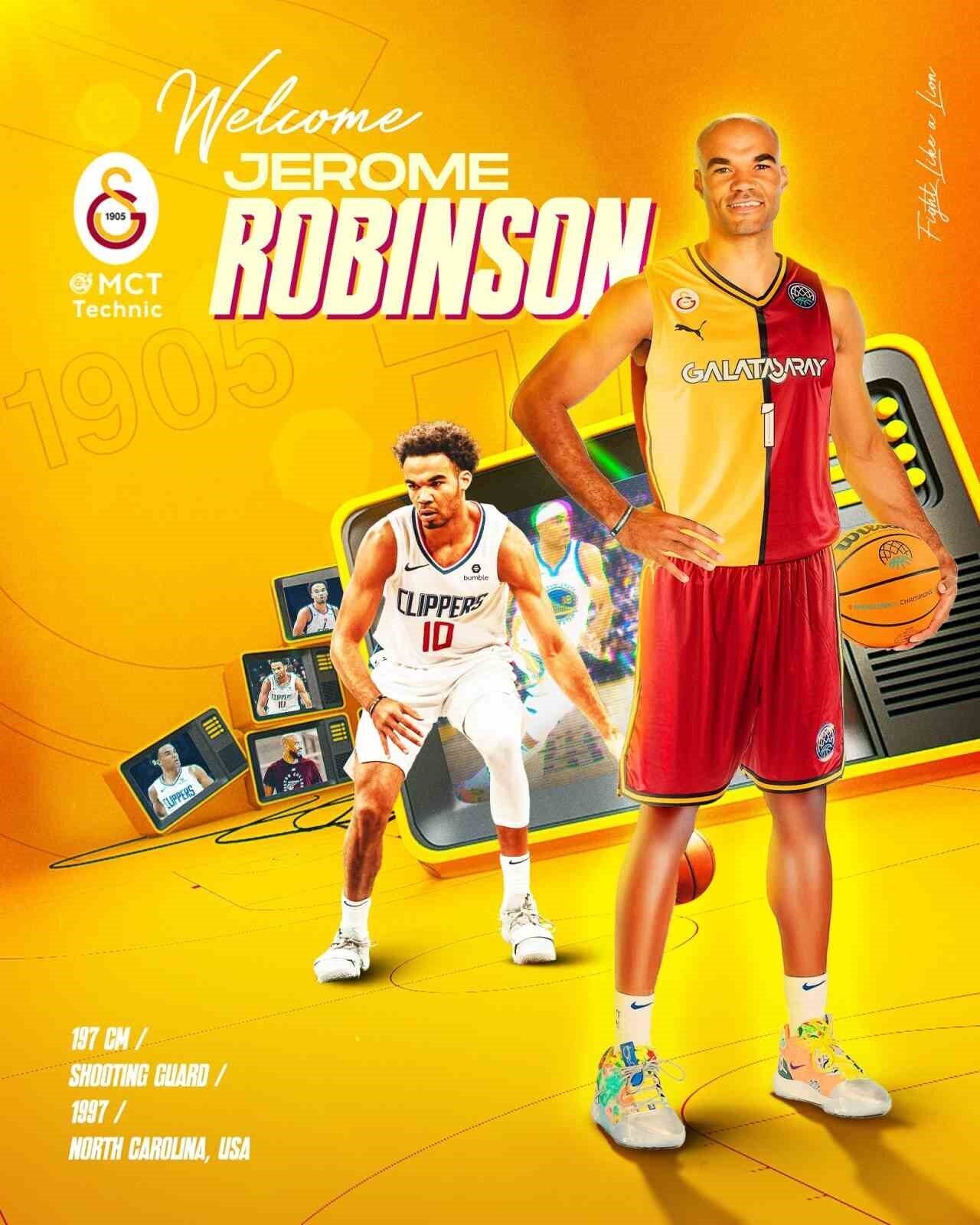 Galatasaray Erkek Basketbol Takımı, Jerome Robinson ile 1+1 yıllık sözleşme