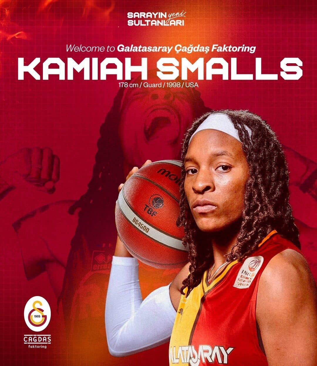 Galatasaray Kadın Basketbol Takımı, 2023-2024 sezonu için Kamiah Smalls ile