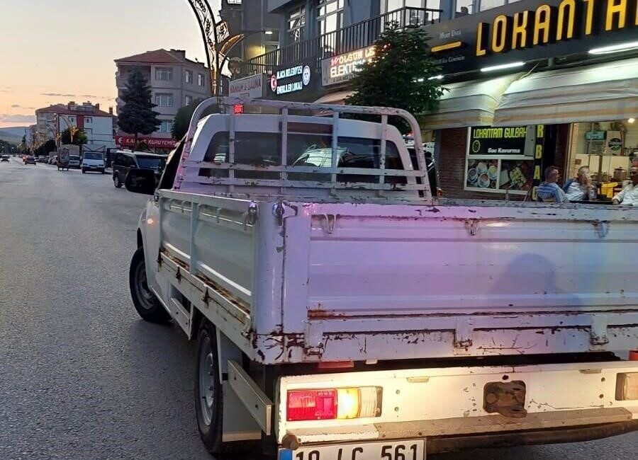 Çorum'un Alaca ilçesinde, S.C. yönetimindeki bir kamyonet, yolun karşısına geçmeye