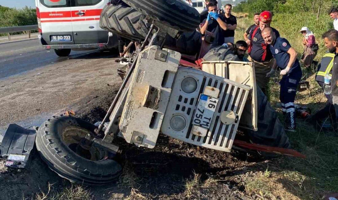 Bursa'nın Karacabey ilçesinde Mehmet Emin A. yönetimindeki çekici, Hüseyin Ş.