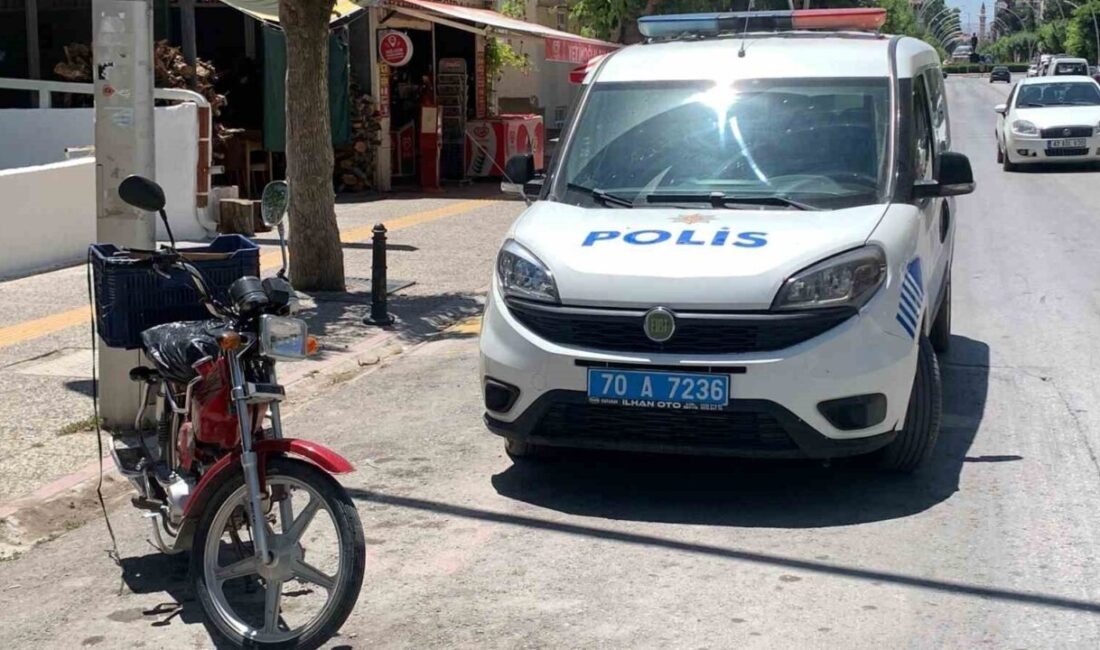 Karaman'da park halindeki motosikleti çalan M.Ç., kaçarken kaza yaparak yaralandı.