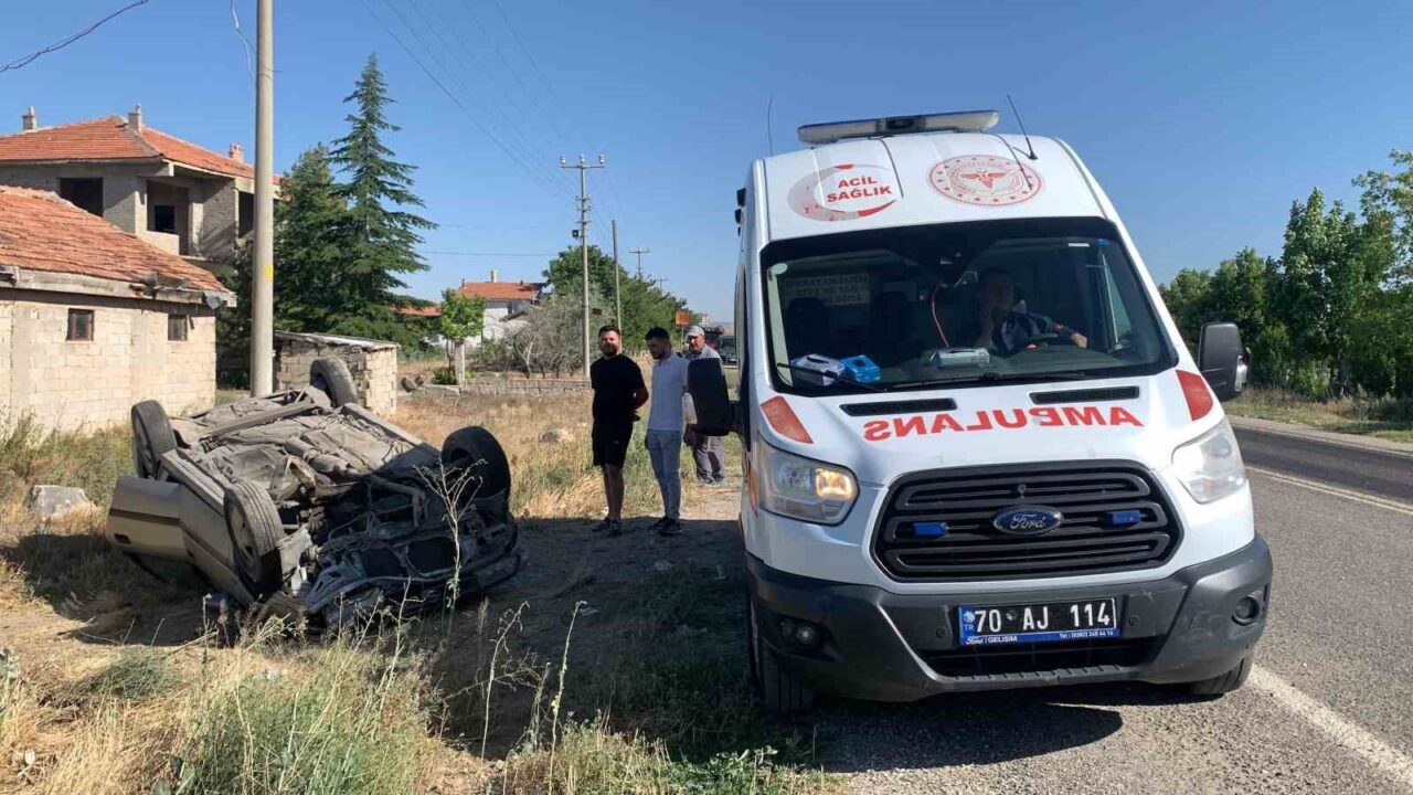 Karaman'da, Ö.K. (21) yönetimindeki Opel marka otomobil, önündeki aracı sollamak