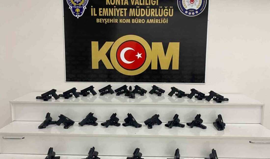 Konya'da silah kaçakçılığına yönelik operasyonda, KOM Büro Amirliği ekipleri tarafından