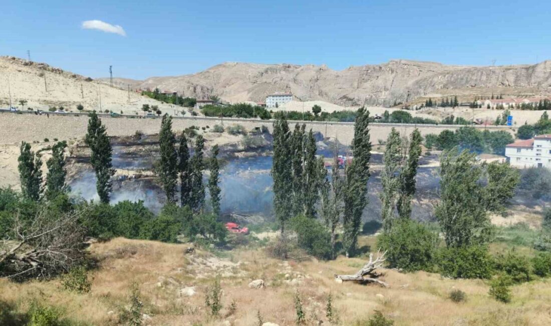 Malatya'nın Darende ilçesinde, Heyiketeği Mahallesi'nde çıkan ot yangını itfaiye ekipleri