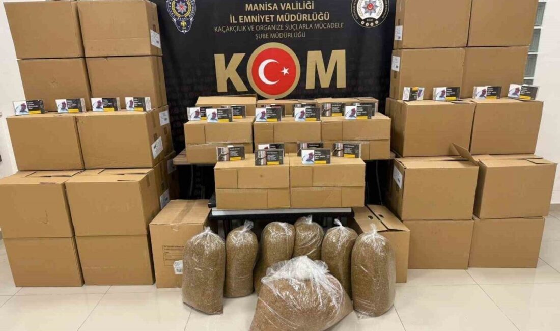 Manisa'da gerçekleştirilen operasyonlarda, kaçak tütün ve içki ürünlerine yönelik olarak