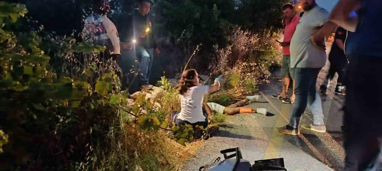 Aydın'ın Bozdoğan ilçesinde M.D. adlı motosiklet sürücüsü, direksiyon hakimiyetini kaybederek