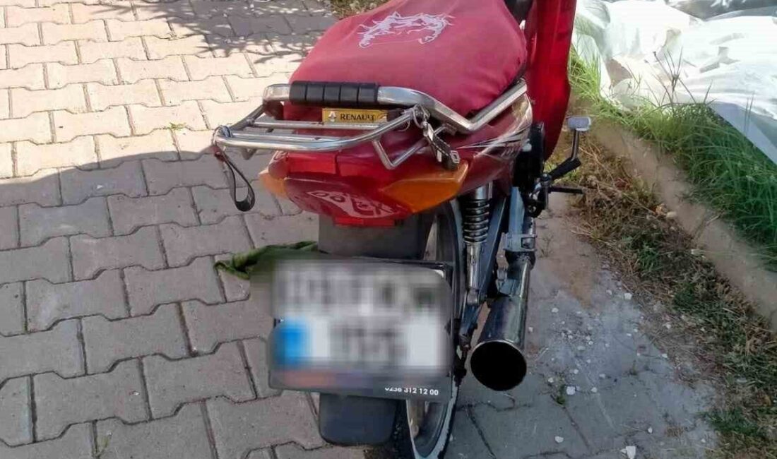 Aydın'ın Nazilli ilçesinde F.K. isimli sürücünün sahte plakalı motosiklet kullandığı