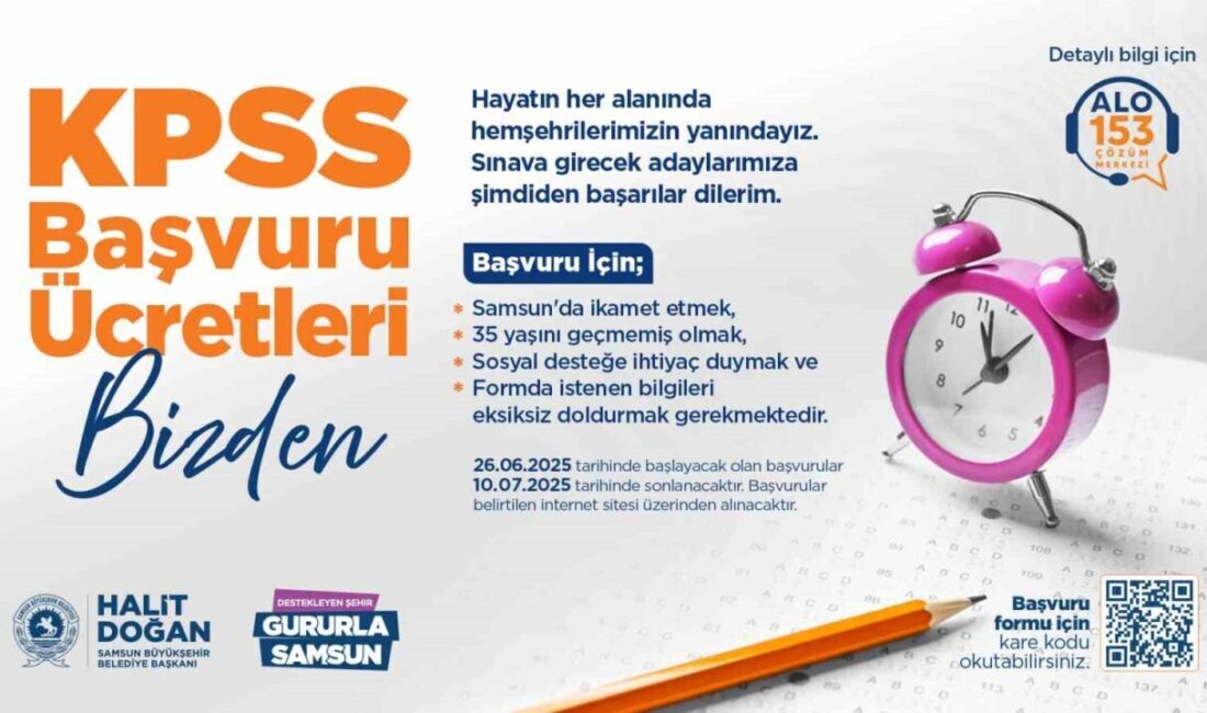 Samsun Büyükşehir Belediyesi, 2025 KPSS başvurusu yapacak gençlere maddi destek