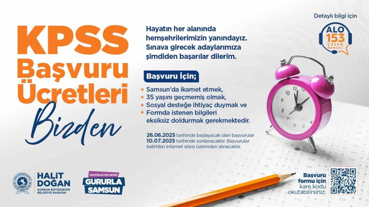 Samsun Büyükşehir Belediyesi, 2025 KPSS başvurusu yapacak gençlere maddi destek