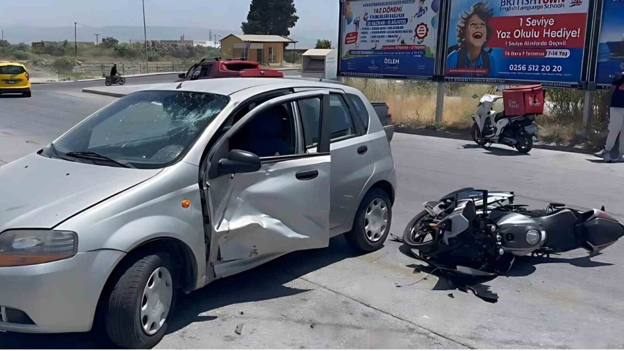 Aydın'ın Söke ilçesinde otomobil ile motosikletin çarpışması sonucu A.S. yaralandı.