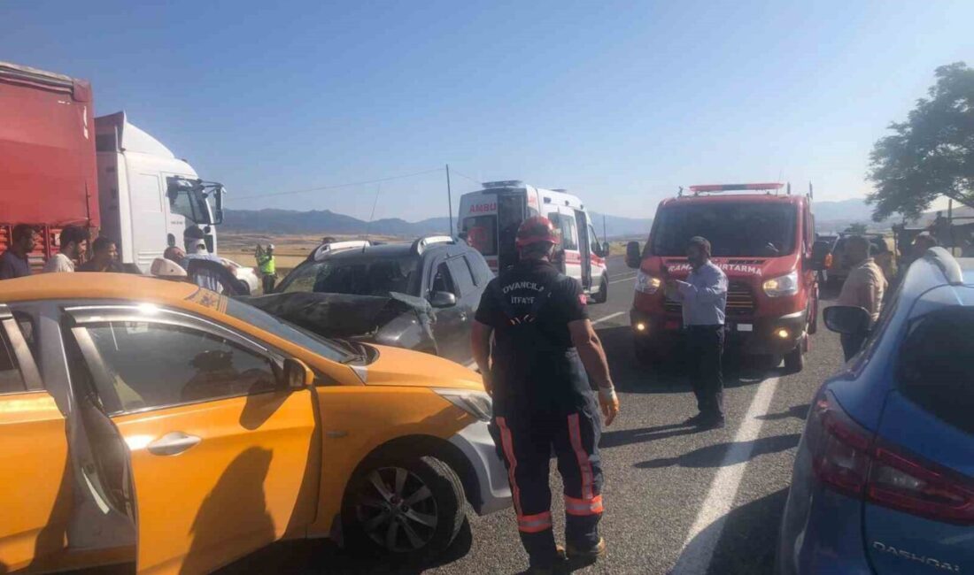Elazığ'da Kovancılar-Bingöl yolunda taksi ve otomobilin çarpışması sonucu 2 kişi