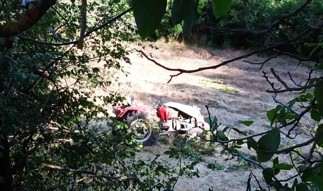 Bolu'nun Göynük ilçesinde, Mehmet Emin Aydıner'in kullandığı traktör şarampole yuvarlanarak
