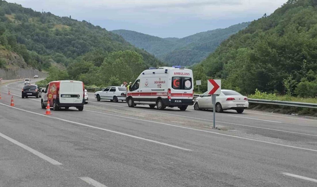 Zonguldak-Ankara kara yolunda meydana gelen kazada iki aracın çarpışması sonucu