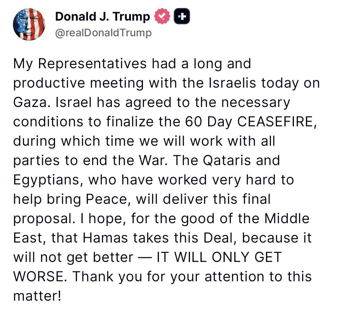 ABD Başkanı Donald Trump, Gazze'deki olası 60 günlük ateşkes için