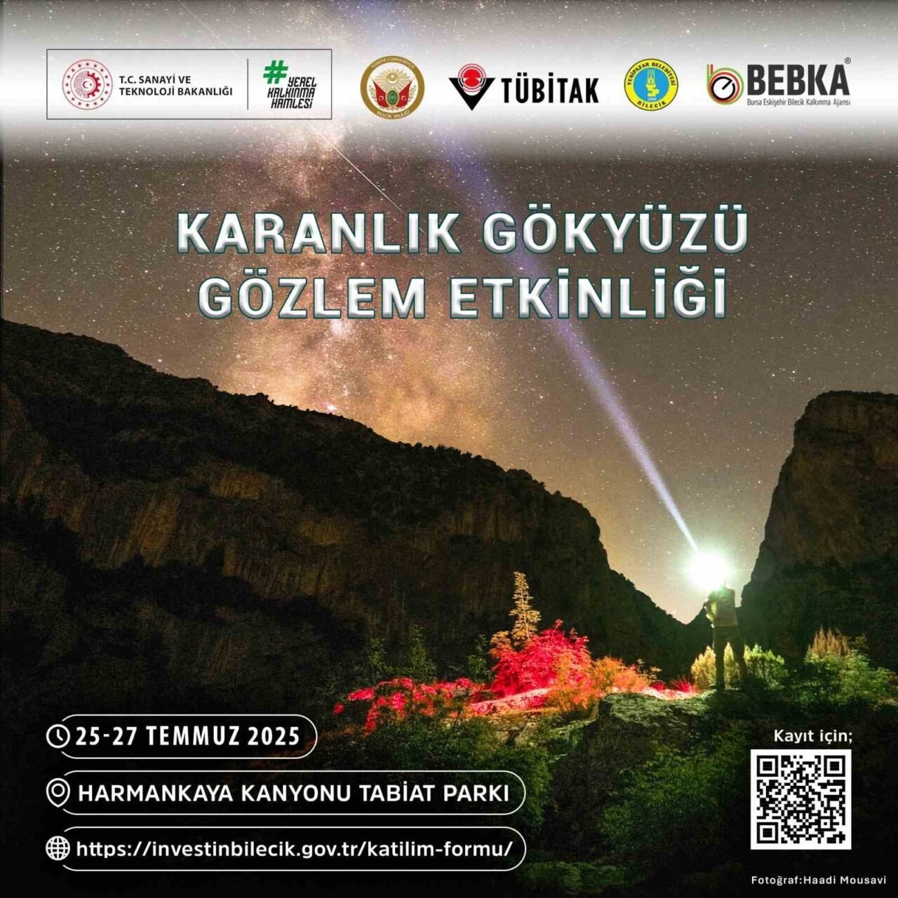 Bilecik’te 27 Temmuz’da başlayacak 'Karanlık Gökyüzü Gözlem Etkinliği', Harmankaya Kanyonu'nda