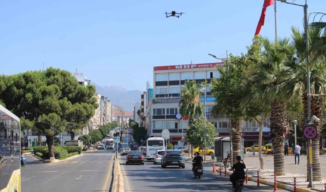 Aydın'ın Efeler ilçesinde drone ile yapılan trafik denetimlerinde, kuralları ihlal