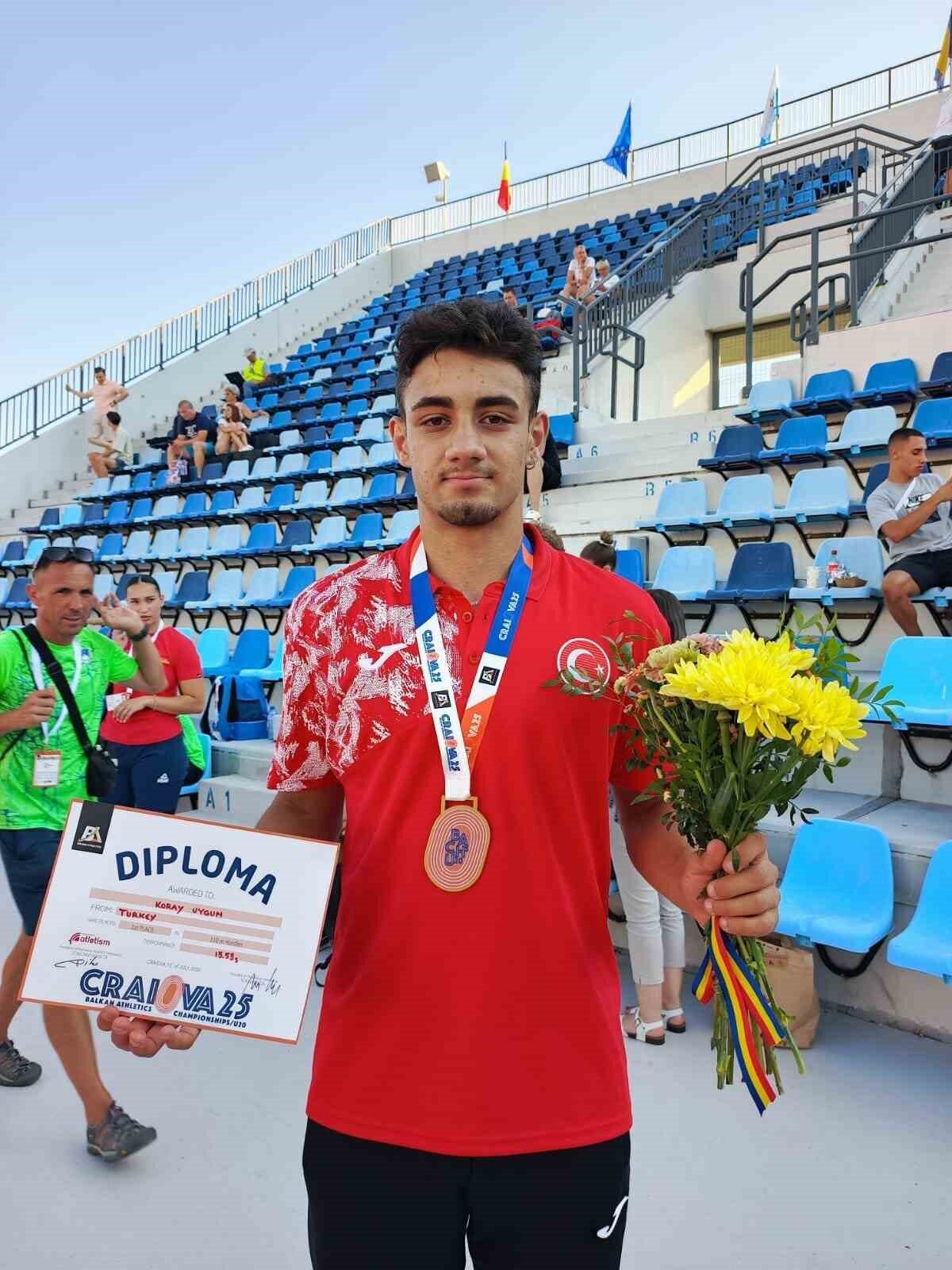Aydınlı milli sporcu Koray Uygun, Romanya'nın Craiova kentinde düzenlenen Balkan