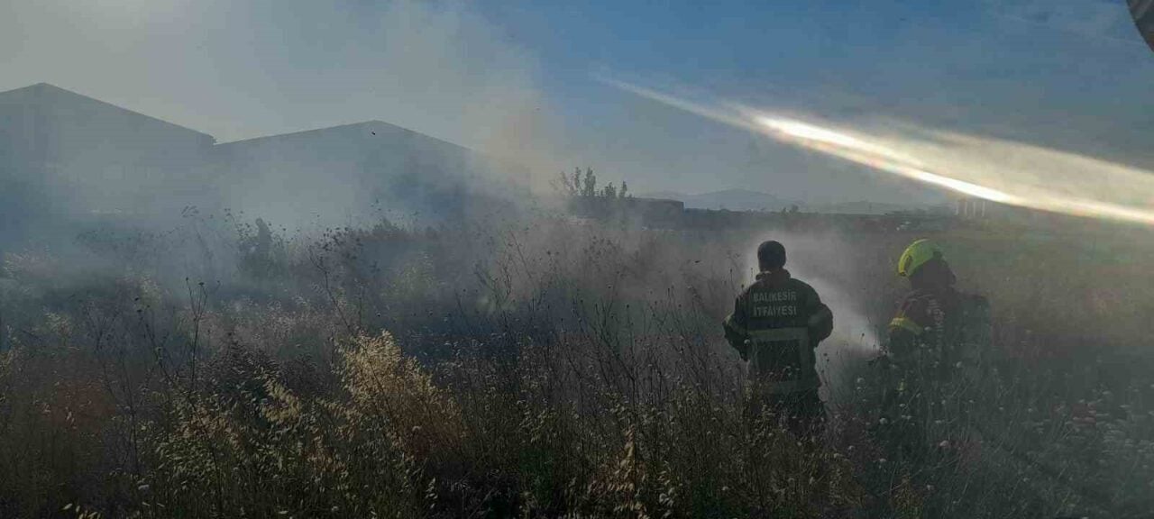 Balıkesir'in Bandırma ilçesinde farklı yerlerde meydana gelen ot, anız ve