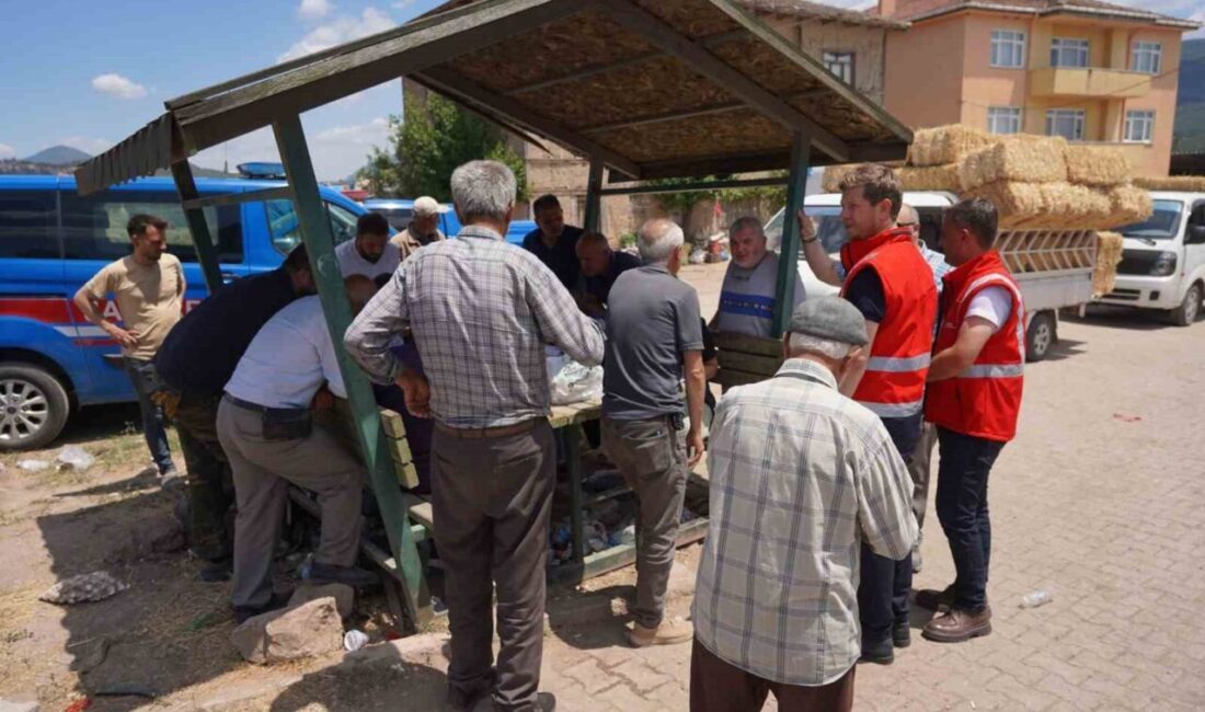 Bilecik’in Gölpazarı ilçesindeki yangın sonrası belediye ekipleri, köy sakinlerine ve