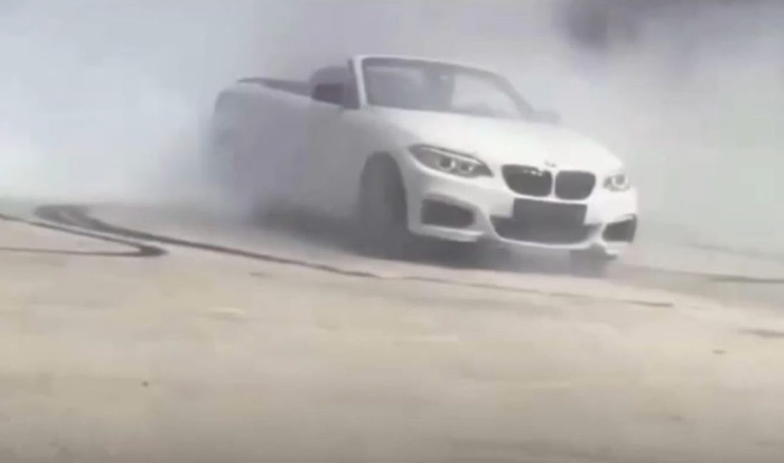 Burdur'da H.Ç., düğün konvoyunda lüks BMW ile drift yaparak trafiği