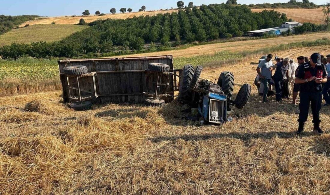 Mustafakemalpaşa Adaköy Mahallesi'nde meydana gelen traktör kazasında 63 yaşındaki sürücü