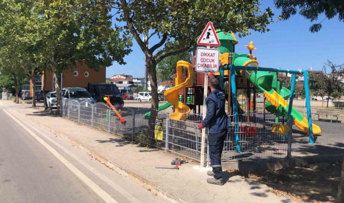 Başiskele Belediyesi, çocuk oyun parklarındaki güvenliği artırmak için trafik uyarı
