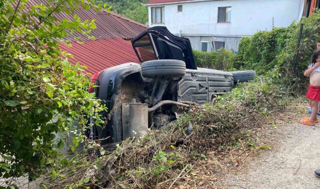 Sinop'un Ayancık ilçesinde yabancı plakalı bir otomobil, sürücüsünün el frenini