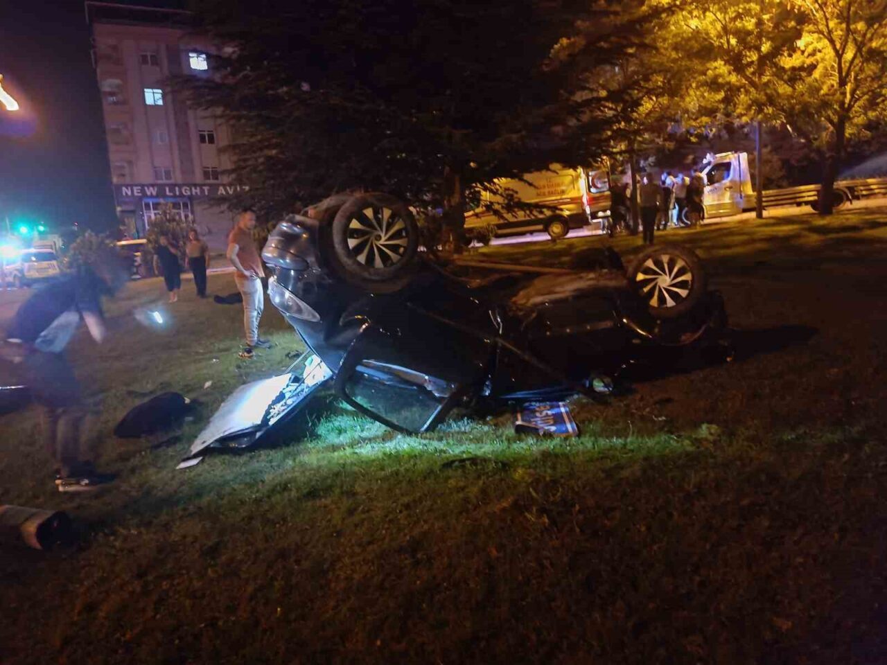 Nevşehir'de E.A. yönetimindeki otomobil, Zübeyde Hanım Caddesi'nde kontrolden çıkarak takla