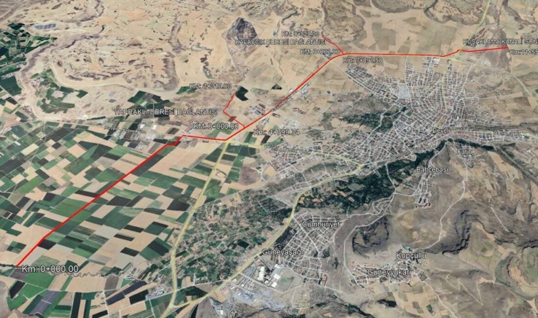 Devlet Su İşleri (DSİ) tarafından başlatılan Erciyes Kuşaklama Kanalı Projesi,