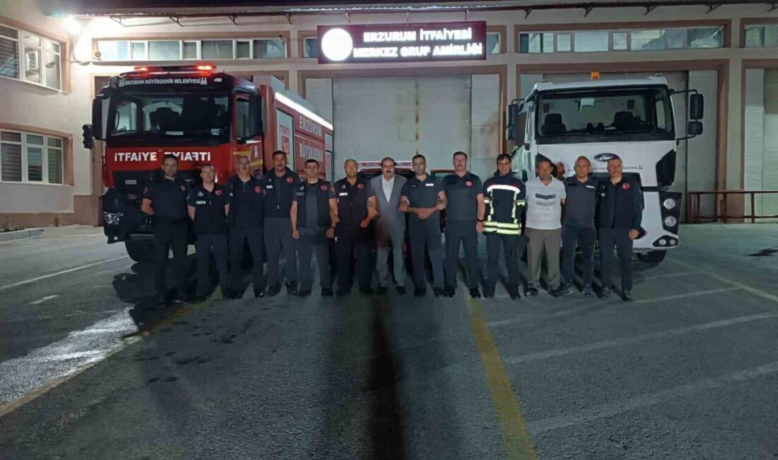 Erzurum Büyükşehir Belediyesi, Hatay'daki yangın söndürme çalışmalarına 3 araç ve