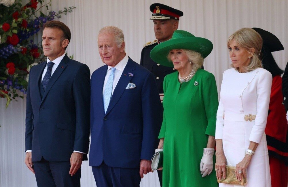 Fransa Cumhurbaşkanı Emmanuel Macron ve eşi Brigitte Macron, Kral III.