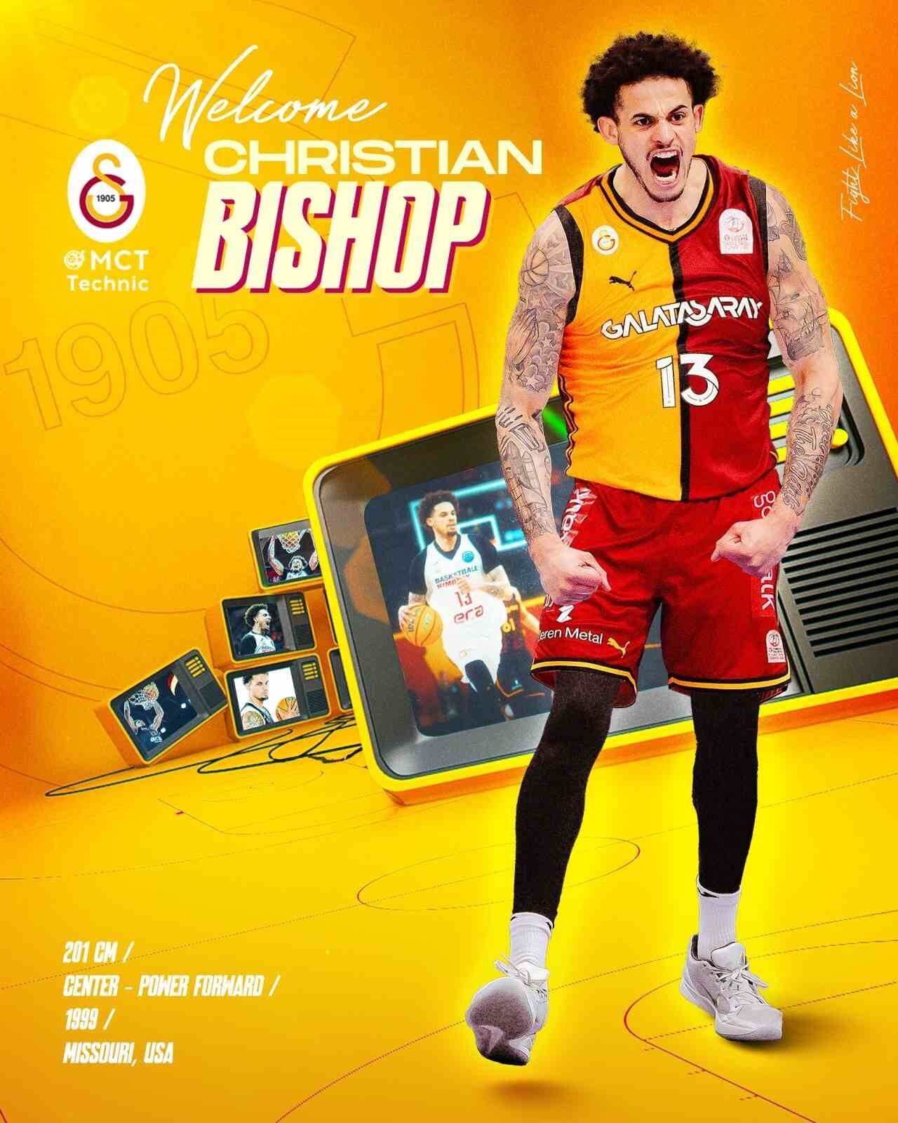 Galatasaray Erkek Basketbol Takımı, Christian Bishop ile anlaşma sağladı. Geçtiğimiz