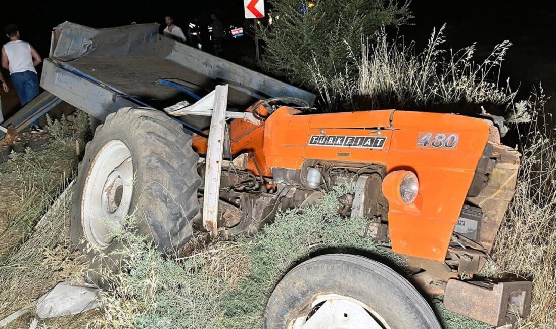 Manisa'nın Kula ilçesinde, hafriyat kamyonu Halil İbrahim K. tarafından traktöre