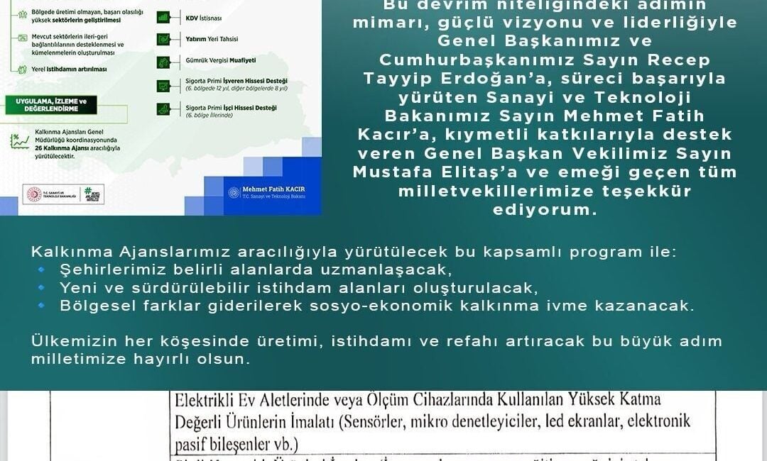 AK Parti Kayseri İl Başkanı Hüseyin Okandan, Yerel Kalkınma Hamlesi