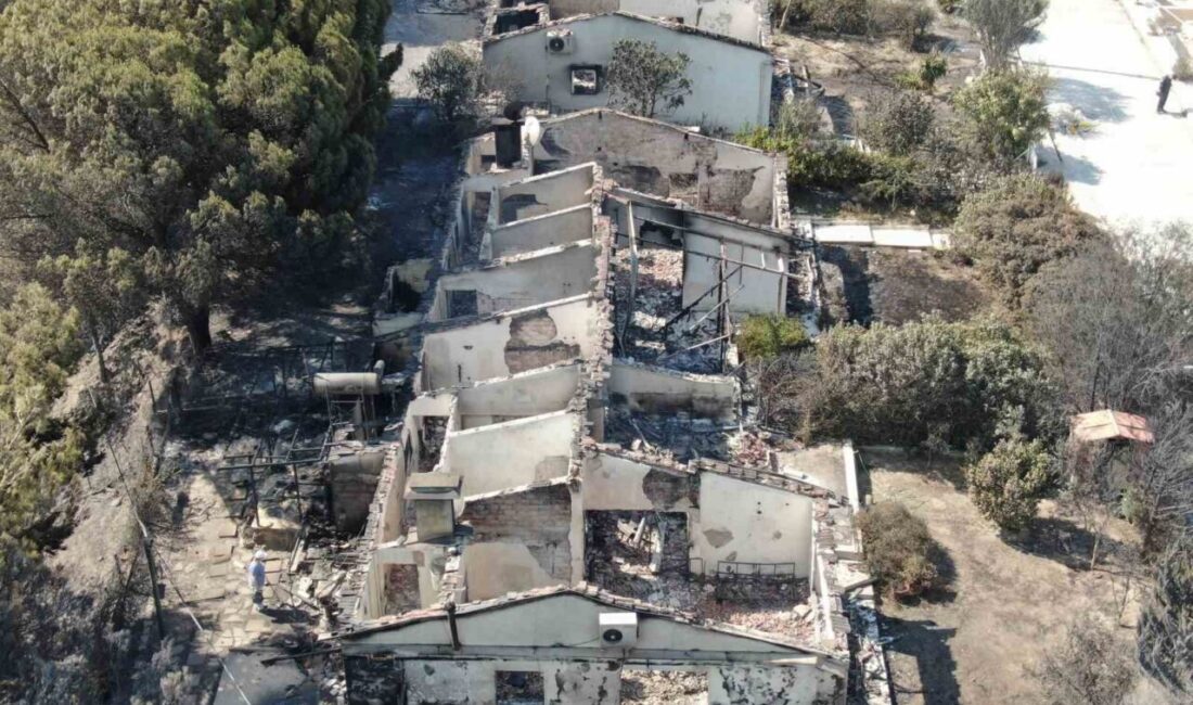 İzmir'de Menderes ve Seferihisar arasında çıkan orman yangını, rüzgarın etkisiyle