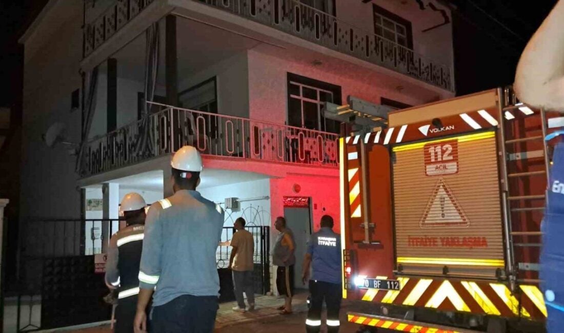 Karaman'da, Yenimahalle Mahallesi'nde bir apartmanın ikinci katındaki dairenin mutfağında çıkan