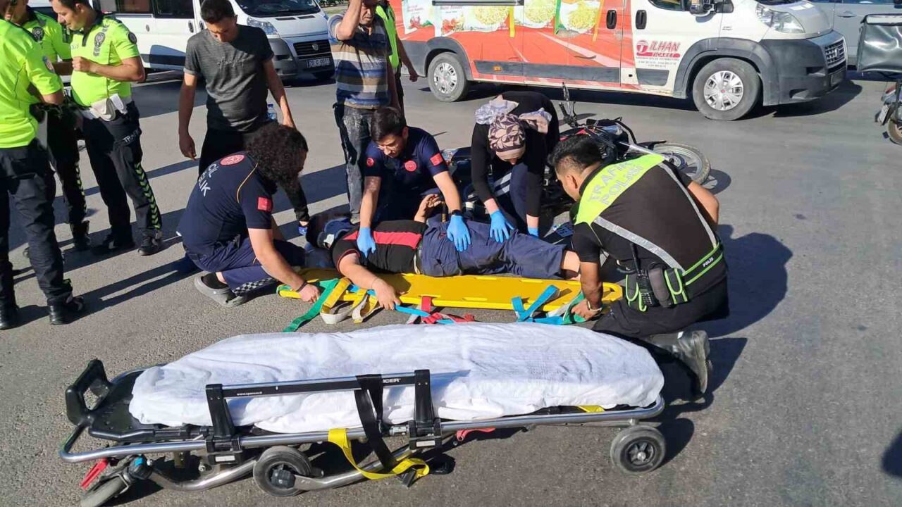 Karaman'da otomobil ve motosikletin çarpışması sonucu M.O. yaralandı. Olay, Hamidiye
