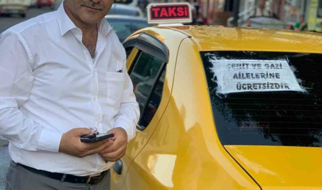 Kars'taki taksiciler, şehit ve gazi ailelerine şehir içi taşıma hizmetlerini