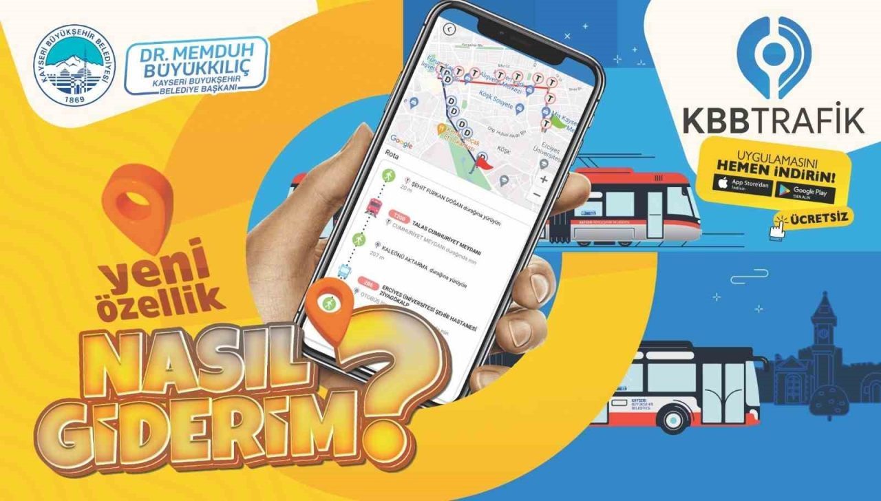 Kayseri Büyükşehir Belediyesi'nin KBB Trafik uygulaması, Dr. Memduh Büyükkılıç öncülüğünde