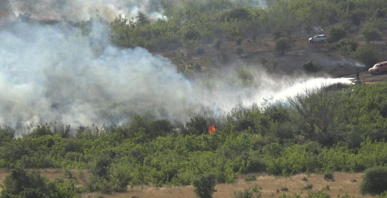 Kırklareli'nin Ahmetce köyü yakınlarında çıkan yangında 150 dekar ekili ve