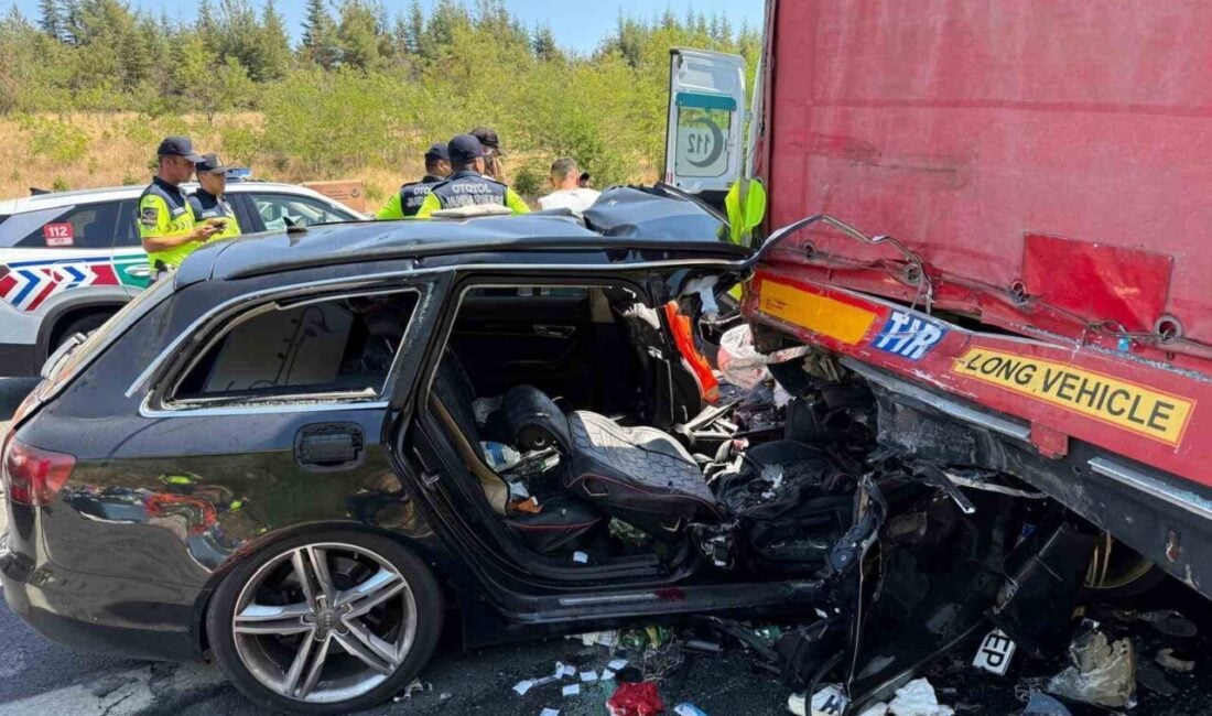 Kırklareli'nde E-80 otoyolunda meydana gelen kazada, K RA 4313 plakalı