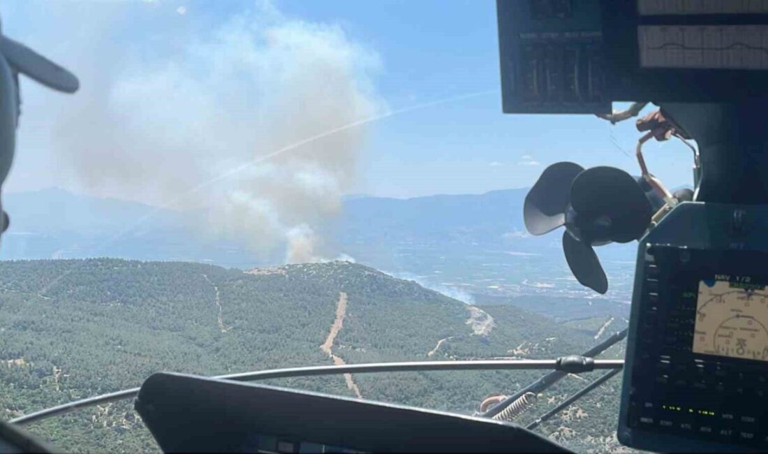Manisa'nın Saruhanlı ilçesindeki Koldere Mahallesi'nde 13.20'de başlayan orman yangınına, ekipler