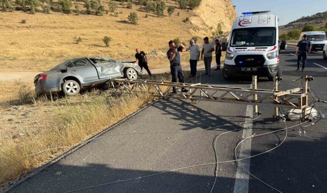 Mardin'in Artuklu ilçesinde direksiyon hakimiyetini kaybeden bir sürücünün 34 KV