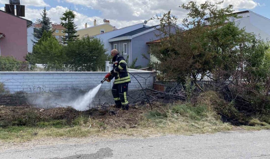 Çorum'un Binevler Mahallesi'nde otluk alanda çıkan yangın, itfaiye ekiplerinin hızlı