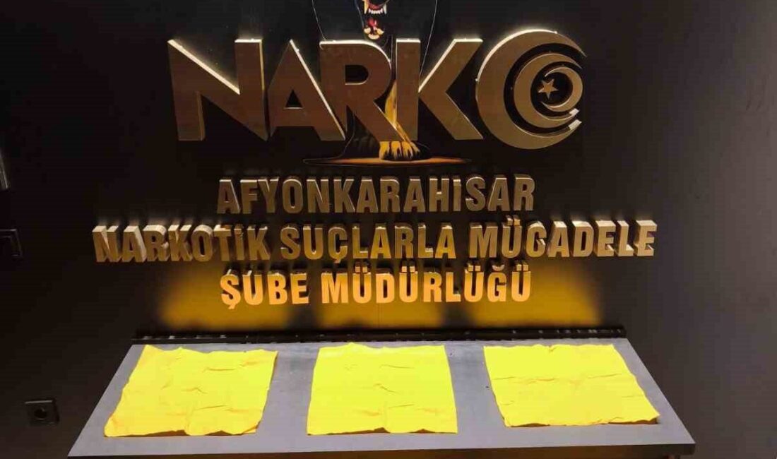 Afyonkarahisar'da Narkotik Suçlarla Mücadele Şube Müdürlüğü ekipleri, bir otomobilde yaptıkları