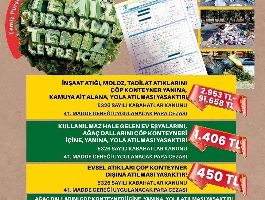 Pursaklar Belediyesi, çevre temizliği ve düzeni için çöp konteynerlerine yanlış